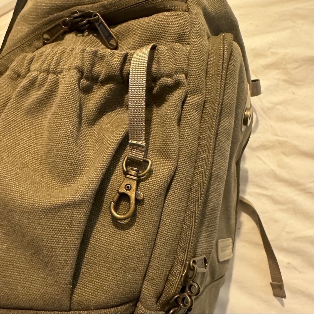 BAGSMART Camera Backpack DSLR Travel Laptop 15” Olive Canvas Photography Bag - Picture 12 of 14